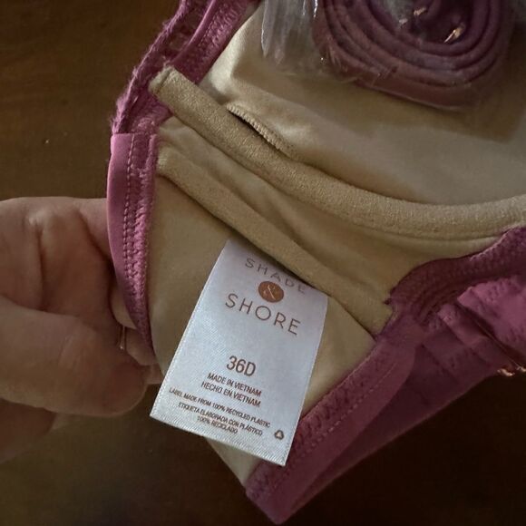 Shade & Shore Pink Women's Crochet Bandeau Bikini Top Size 36B or 36D NWT - Picture 6 of 10